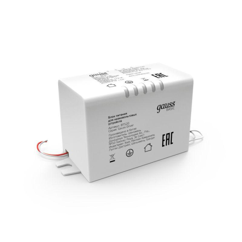 Блок питания для светодиодной ленты Basic 5Вт 12В IP67 герметичный (драйвер) GAUSS BT520 фото 3