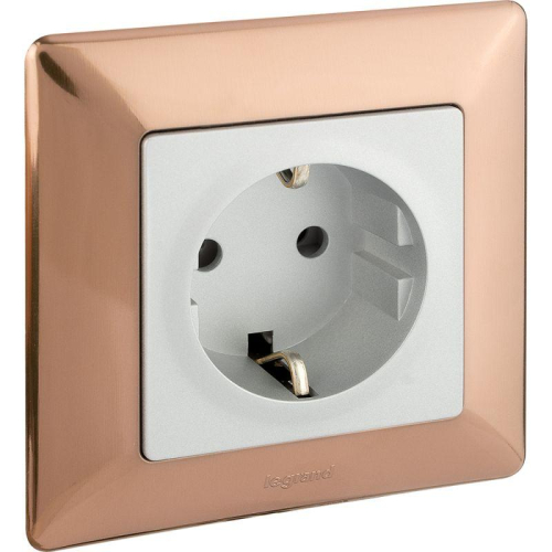 Механизм розетки 1-м СП Valena Life 16А IP2X 250В 2К+З с лиц. панелью безвинт. зажимы алюм. Leg 753621 фото 6