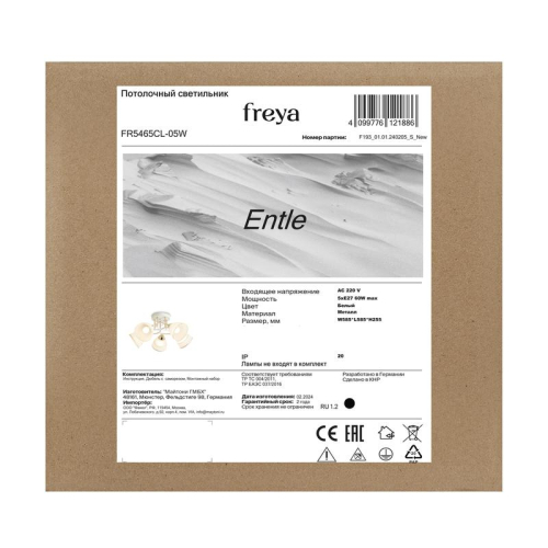Светильник Entle 200Вт E27х5 IP20 потолочн. Freya FR5465CL-05W фото 8