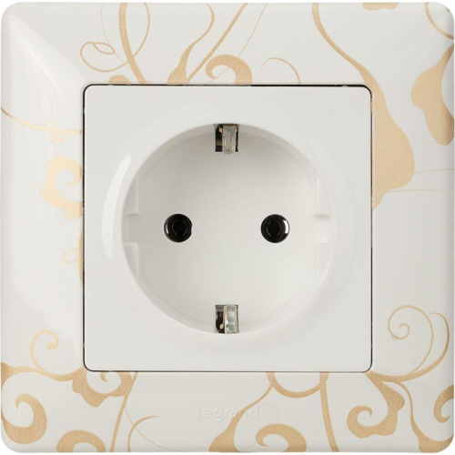 Механизм розетки 1-м СП Valena Life 16А IP2X 250В 2К+З с лиц. панелью безвинт. зажимы бел. Leg 753421 фото 4