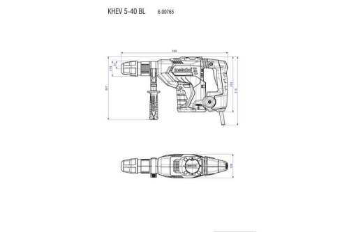 Перфоратор KHEV 5-40 BL SDSmax 1150Вт 40мм 8.7ЕРТА Metabo 600765500 фото 2 Перфоратор KHEV 5-40 BL SDSmax 1150Вт 40мм 8.7ЕРТА Metabo 600765500 фото 2