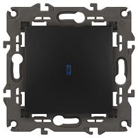 Выключатель 1-кл. СП Elegance 14-1102-05 10А IP20 250В 10AX с подсветкой механизм антрацит Эра Б0034219