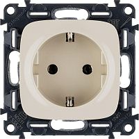 Механизм розетки 1-м СП Valena Allure 16А IP2X 250В 2К+З с лиц. панелью безвинт. зажимы сл. кость Leg 753821