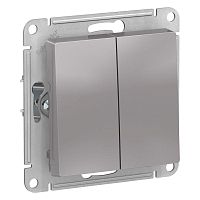 Механизм выключателя 2-кл. СП AtlasDesign 10А IP20 (сх. 5) 10AX алюм. SchE ATN000351