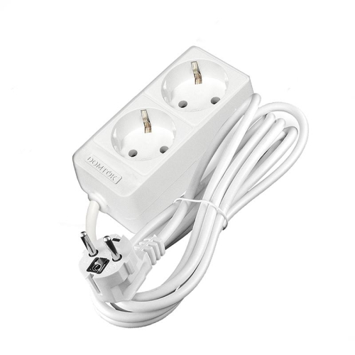 Удлинитель 2х3м с заземл. 16А IP20 3.5кВт ПВС 3х1 бел. DOMTOK 2386 фото 3 Удлинитель 2х3м с заземл. 16А IP20 3.5кВт ПВС 3х1 бел. DOMTOK 2386 фото 3