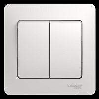 Выключатель 2-кл. СП Glossa 10А IP20 (сх. 5) 10AX в сборе бел. SchE GSL000152