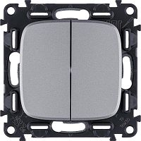 Механизм переключателя 2-кл. СП Valena Allure 10А IP20 250В с лиц. панелью безвинт. зажимы алюм. Leg 752908