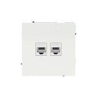 Розетка компьютерная 2-м KANT RJ45 кат.5E без шторки бел. магнолия DKC 7000664