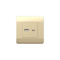 Розетка USB NEW3-E тип A+C 5В/2.1А шампань CHINT 431450