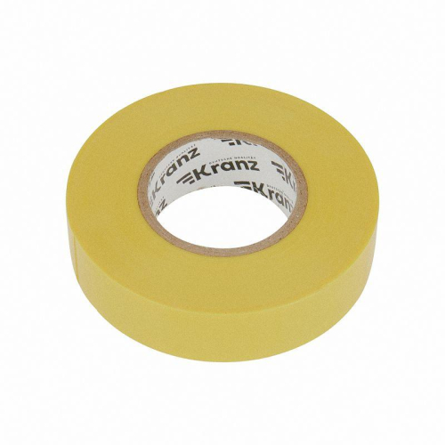 Изолента ПВХ профессиональная 0.18х19мм 20м желт. Kranz KR-09-2802 фото 4