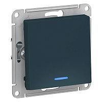 Выключатель 1-кл. СП AtlasDesign 10А IP20 (сх. 1а) 10AX с подсветкой механизм изумруд SchE ATN000813