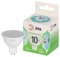 Лампа светодиодная GREEN LINE MR16-10W-840-GU5.3 GL 10Вт софит 4000К яркий свет бел. GU5.3 Эра Б0067064