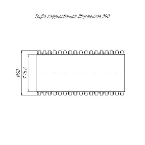 Труба гофрированная двустенная ПНД жесткая d90мм SN12 450 красн. (дл.6м) Промрукав PR15.0067 фото 2