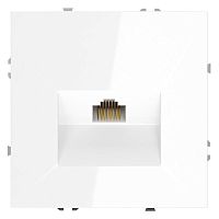 Розетка компьютерная 1-м СП S70 RJ45 кат.6 механизм бел. глянцевый Voltum VLS060101