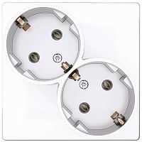 Розетка 2-м СП Simon24 16А IP20 2х2P+E Schuko без защ. шторок механизм бел. Simon 2450459-030