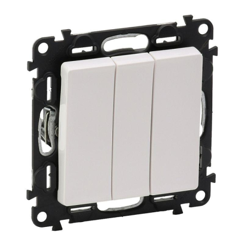 Механизм выключателя 3-кл. СП Valena Life 10А IP20 250В 10AX с лиц. панелью винт. зажимы бел. Leg 752403 фото 2