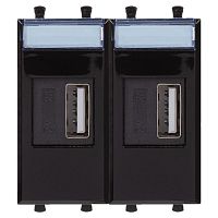 Устройство зарядное USB 2мод. 2.1А Avanti "Черный квадрат" DKC 4402542