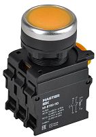 Кнопка d22мм 1НО+1НЗ MASTER с подсветкой желт. IEK MI-BT60-11D-3-12-K05