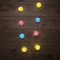 Гирлянда светодиодная "Карамельки" 1.5м 10LED тепл. бел. провод прозр. питание 2хAA (батарейки не в комплекте) Neon-Night 303-082