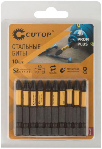 Набор торсионных бит Profi Plus PZ2 50мм (уп.10шт) Cutop 84-495 фото 3 Набор торсионных бит Profi Plus PZ2 50мм (уп.10шт) Cutop 84-495 фото 3