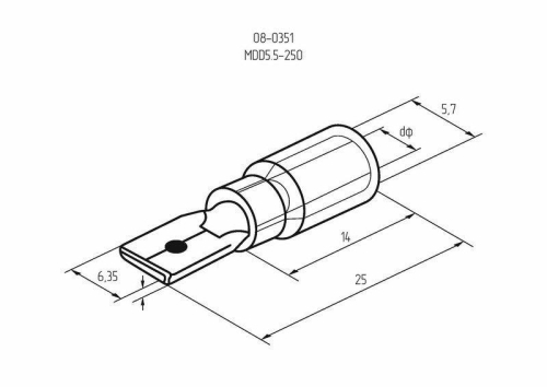 Клемма плоская изол. (штекер) (VM 5.5-250) REXANT 08-0351 фото 6 Клемма плоская изол. (штекер) (VM 5.5-250) REXANT 08-0351 фото 6