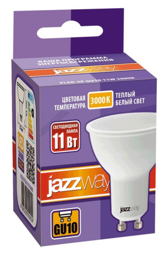 Лампа светодиодная PLED-SP 11Вт PAR16 3000К тепл. бел. GU10 230В 50Гц JazzWay 5019454 фото 4
