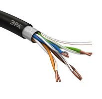 Кабель витая пара F/UTP кат.5e 4х2х24AWG solid CU PE OUTDOOR черн. 305м (м) Эра Б0044689