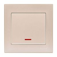Выключатель 1-кл. СП Rain IP20 с подсветкой крем. LEZARD 703-0303-111
