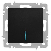 Выключатель Accent 6-102-05 с подсветкой 10А-250В IP20 СУ AL/CU антрацит Intro Б0063475