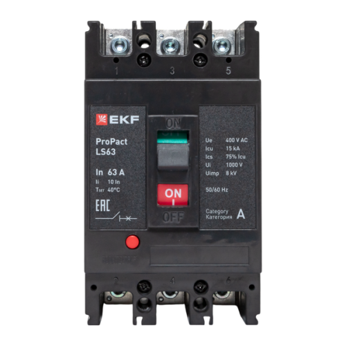 Выключатель автоматический 3п 63А 15кА LS63 ProPact EKF mccb-63-15-3-63-ls фото 5 Выключатель автоматический 3п 63А 15кА LS63 ProPact EKF mccb-63-15-3-63-ls фото 5