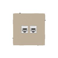 Розетка компьютерная 2-м KANT RJ45 кат.5E без шторки ванильн. марципан DKC 7015664