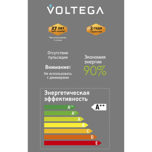 Лампа светодиодная Loft Led G95 4Вт 1800К E27 Voltega 8577 фото 4