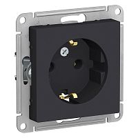 Механизм розетки 1-м СП AtlasDesign 16А с заземл. карбон SchE ATN001043