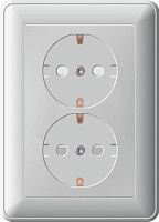 Розетка 2-м СП W59 защ. шторки с заземл. сл. кость SchE RS16-255-28 (РС16-255-28)