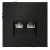 Розетка компьютерная 2-м СП S70 RJ45 + RJ45 кат.6 механизм черн. матов. Voltum VLS060208
