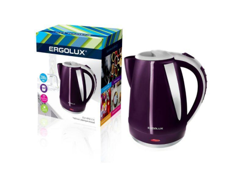 Чайник пластиковый ELX-KP02-C15 фиолет.-сер. 1.8л 160-250В 1500-2300Вт Ergolux 14338 Чайник пластиковый ELX-KP02-C15 фиолет.-сер. 1.8л 160-250В 1500-2300Вт Ergolux 14338