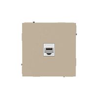 Розетка компьютерная 1-м KANT RJ45 кат.6A без шторки ванильн. марципан DKC 7015673