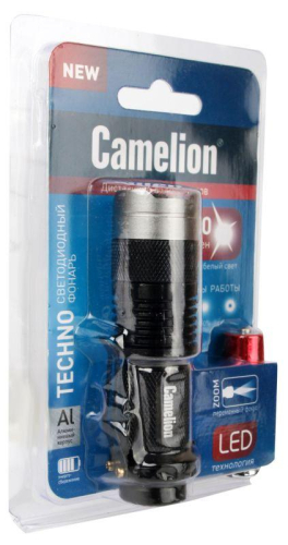 Фонарь LED5135 (LED XPE ZOOM 3 реж 1хLR6 алюм. блистер черн.) Camelion 12915 фото 5