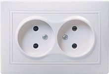 Розетка 2-м СП Кварта 10А IP20 без заземл. бел. IEK ERK23-K01-10-DM