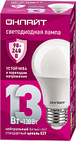 Лампа светодиодная 90 401 OLL-A60-13-230-4K-E27 (PRO 90-240В) ОНЛАЙТ 90401