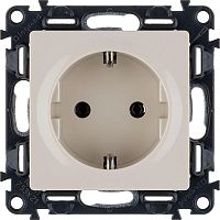 Механизм розетки 1-м СП Valena Life 16А IP2X 250В 2К+З с лиц. панелью безвинт. зажимы сл. кость Leg 753521