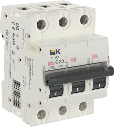 Выключатель автоматический 3п C 20А M06N ARMAT IEK AR-M06N-3-C020