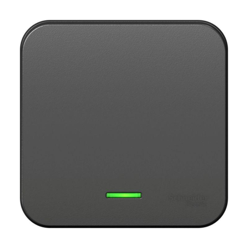 Выключатель 1-кл. ОП Blanca 10А IP20 (сх. 1) 250В с подсветкой с изолир. пластиной антрацит SchE BLNVA101116