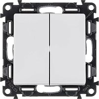 Механизм выключателя 2-кл. СП Valena Life 10А IP20 250В с лиц. панелью безвинт. зажимы бел. Leg 752405
