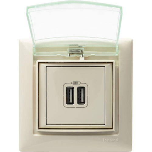 Розетка USB 2-м СП Valena сл. кость Leg 774170 фото 2