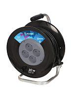 Удлинитель на катушке 4х30м 6А ПВС 2х0.75 Космос YKKsm30m-4g(6A)