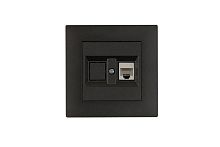 Розетка компьютерная CAT 5+гнездо Karea RIZZ STAR дым. металлик Makel 88050035