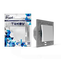 Переключатель 1-кл. СП Pixel IP44 механизм бел. TOKOV ELECTRIC TKE-PX-P1-C01-IP44