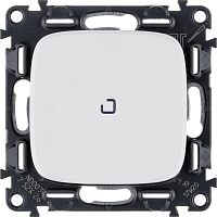 Механизм переключателя 1-кл. СП Valena Allure 10А IP20 250В 10AX с подсветкой с лиц. панелью безвинт. зажимы бел. Leg 752726