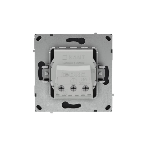Розетка силовая KANT 2P+E без шторки черн. уголь DKC 7012033 фото 3